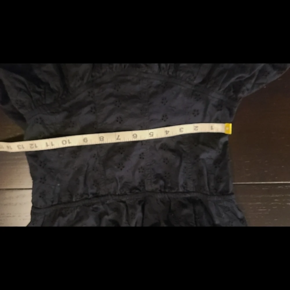 #90 - Black Eyelet Lace Ruffle Layer Skirt Romper, Medium - Picture 7 of 10